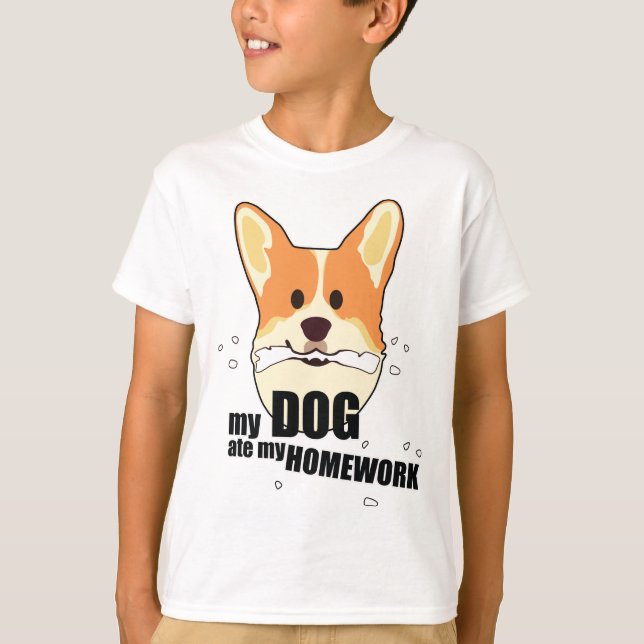 Camiseta Meu cão comeu meus trabalhos de casa (Frente)