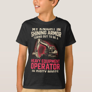 Camiseta Meu Cavaleiro Operador de Equipamento Pesado Brilh