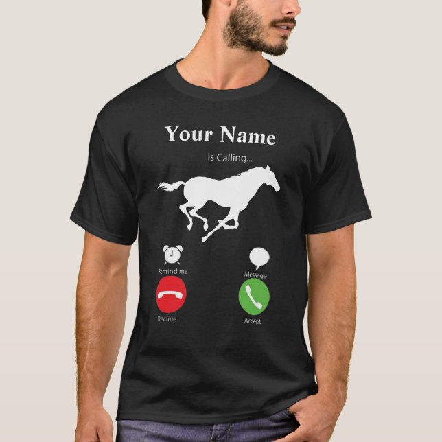 Camiseta Meu Cavalo chama de personalizado (Frente)
