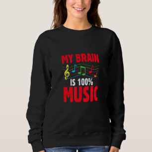 Camiseta Meu Cérebro É 100 Música Música  Músico Melodia