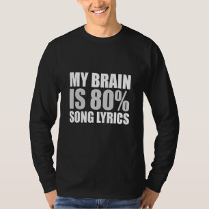 Camiseta Meu Cérebro É 80% De Letras De Música