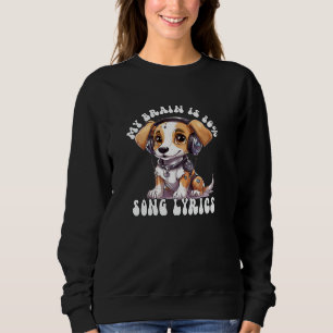 Camiseta Meu Cérebro É 80 Letras de Música, Fones de Ouvido