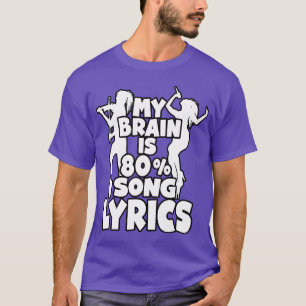 Camiseta Meu Cérebro é 80 Porcento Letras de Músicas Engraç