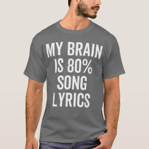 Camiseta Meu Cérebro é 80 Porcento Letras de Músicas Piadas