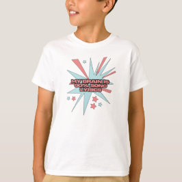 Camiseta Meu Cérebro é 90% Letras de Música – Arte Pop Retr