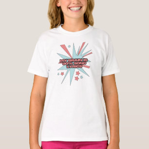 Camiseta Meu Cérebro é 90% Letras de Músicas – Arte Pop Ret