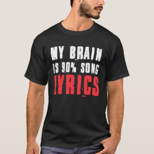 Camiseta Meu Cérebro é 90 Música Letras Música Engraçada Pr