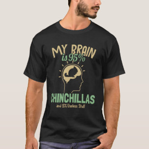Camiseta Meu Cérebro é 95 chinchilas longas cauda de cabelo