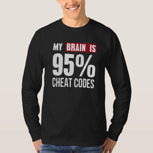 Camiseta Meu Cérebro É 95 Códigos De Cheat Programmer (Frente)