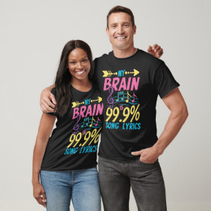 Camiseta Meu Cérebro É 99,9% De Letras De Música - Música C