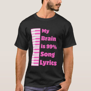 Camiseta Meu Cérebro é 99,9 Música Letras Música Legal
