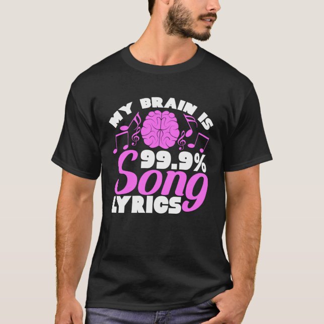 Camiseta Meu Cérebro é Músico de Letras 99 (Frente)