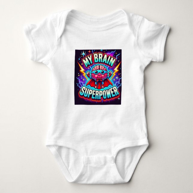 Camiseta Meu Cérebro é Superpotência ✨ (Frente)