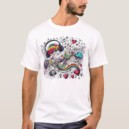Camiseta MEU Cérebro na Música - Sinta o Ritmo