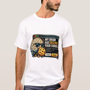 Camiseta Meu Cérebro Recusa Cookies – Piada de Privacidade