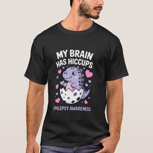 Camiseta Meu Cérebro Tem Soluços Bebê Fofo de Conscientizaç (Frente)