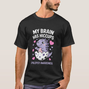 Camiseta Meu Cérebro Tem Soluços Bebê Fofo de Conscientizaç