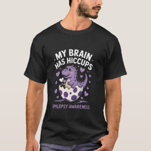 Camiseta Meu Cérebro Tem Soluços Bebê Fofo de Conscientizaç