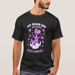 Camiseta Meu Cérebro Tem Soluços Dino Conscientização sobre