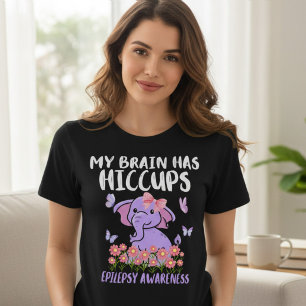 Camiseta Meu Cérebro Tem Soluços Epilepsia Elefante