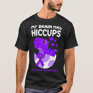 Camiseta Meu Cérebro Tem Soluços Epilepsia Fita Roxa