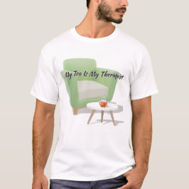 Camiseta "Meu Chá É Meu Terapeuta" Arte de Citação em Canec