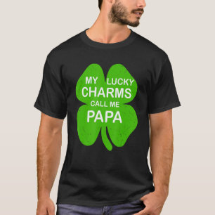 Camiseta Meu Charme Sortudo Me Chame De Pai Patricks Day Fa