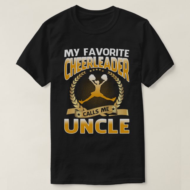 Camiseta Meu Cheerleader Favorito Me Chama De Tio Cheerlead (Frente do Design)