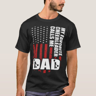 Camiseta Meu Cheerleader Favorito Me Chama Pai Cheque Pai F