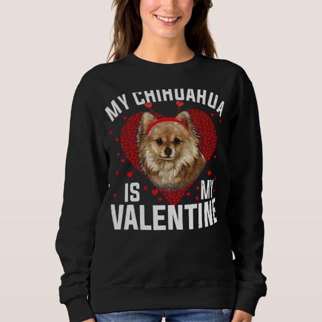 Camiseta Meu Chihuahua é meu Dia de os namorados-Namorados  (Frente)