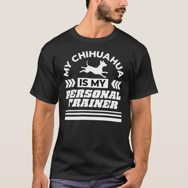Camiseta Meu Chihuahua é o meu texto branco pessoal do trei (Frente)