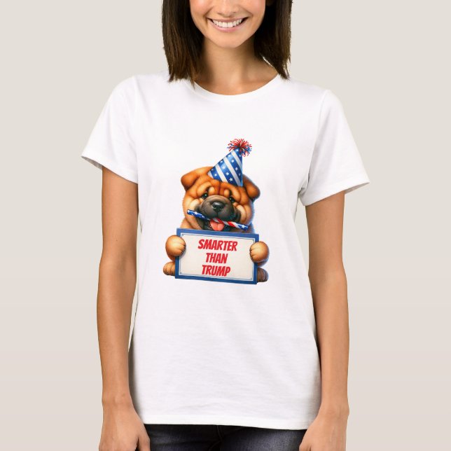 Camiseta Meu Chow É Mais Inteligente Que Trump (Frente)