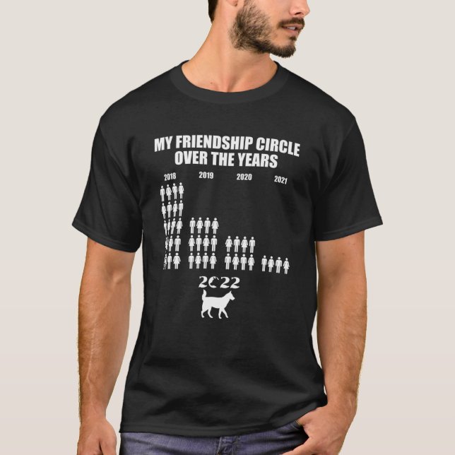 Camiseta Meu Círculo De Amizade Ao Longo Dos Anos Com Pelo  (Frente)