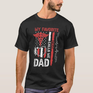 Camiseta Meu CNA Favorito Me Chama Pai Pai EUA Bandeira Pai