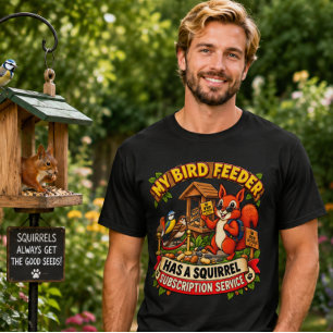 Camiseta Meu Comedouro de Pássaros Tem uma Assinatura de Es