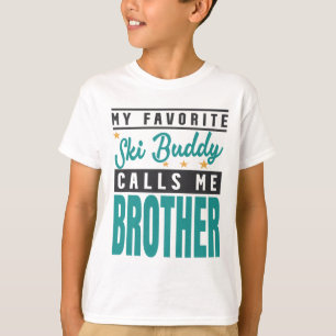 Camiseta Meu Companheiro de Esqui Favorito Me Chama de Irmã