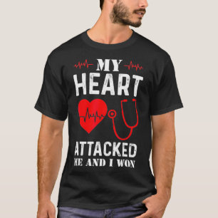 Camiseta Meu Coração Atacou-me e eu ganhei o ataque card