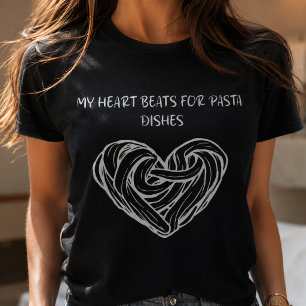 Camiseta Meu Coração Bate Para Desenho de Amante de Pratos 