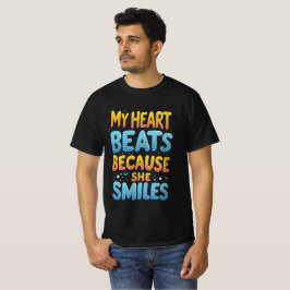 Camiseta Meu coração bate por ela - Celebre o amor no estil