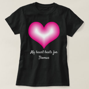 Camiseta Meu Coração Bate Por Sorrir De Nome Personalizado 