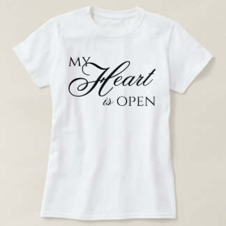 Camiseta "Meu Coração está Aberto" afirmação estética com s