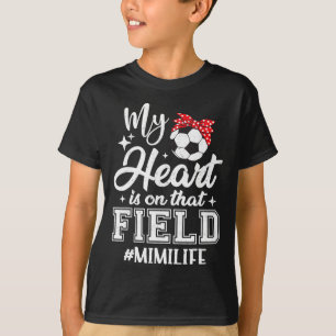 Camiseta Meu Coração Está Naquele Campo de Futebol Mimi Avó