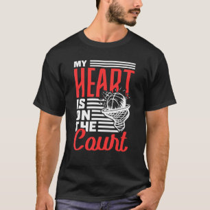 Camiseta Meu Coração Está No Tribunal De Basquete