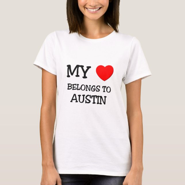 Camiseta Meu coração pertence a AUSTIN (Frente)