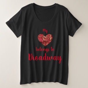Camiseta Meu coração pertence à Broadway Women's