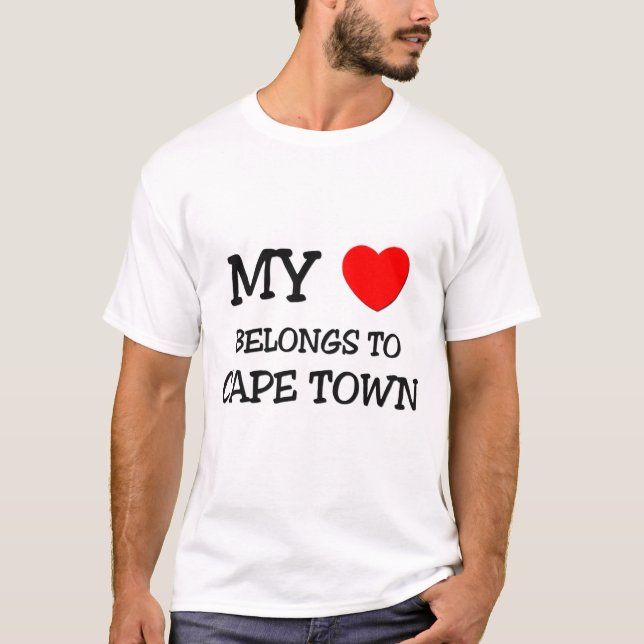 Camiseta Meu coração pertence a CAPE TOWN (Frente)