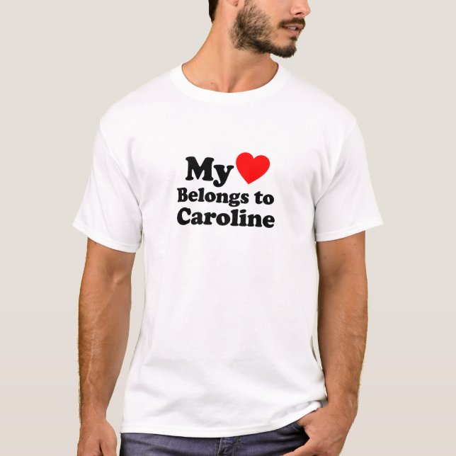 Camiseta Meu Coração Pertence à Caroline (Frente)