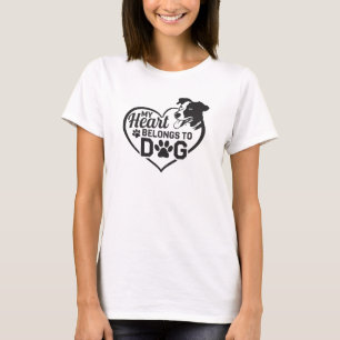 Camiseta Meu Coração Pertence À Foto De Pet Do Pet Do Pão D