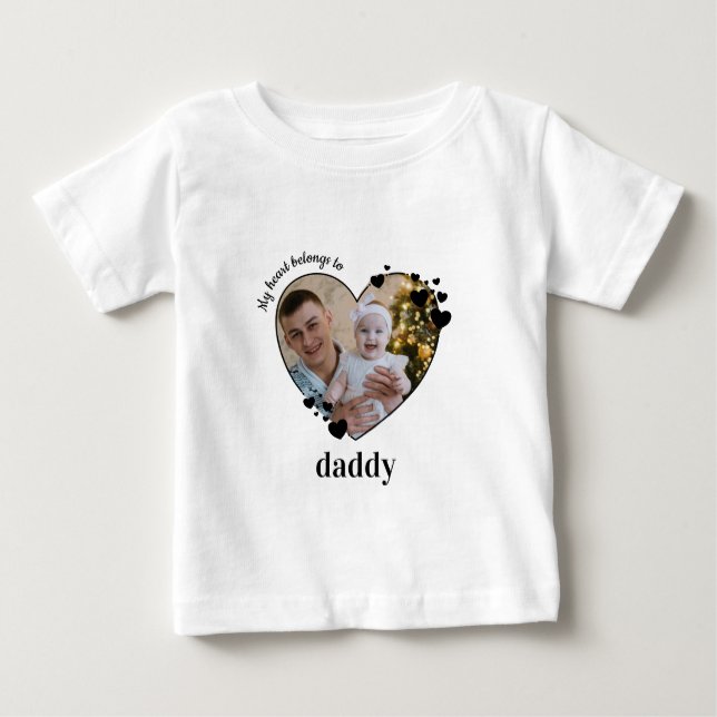 Camiseta Meu Coração Pertence À Foto Personalizada Do Bebê  (Frente)