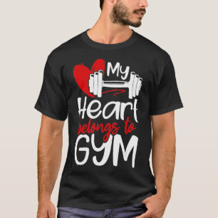 Camiseta Meu Coração Pertence A Gym Funny Dia de os namorad